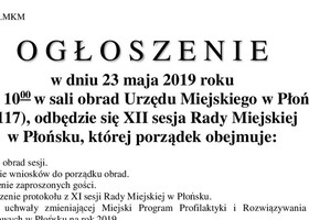 XII sesja Rady Miejskiej w Płońsku,