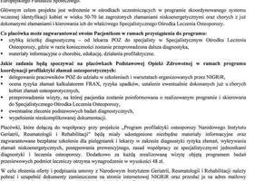 Program profilaktyki osteoporozy Narodowego Instytutu Geriatrii, Reumatologi i Rehabilitacji