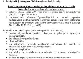 Ogłoszenie w sprawie wyborów ławników na kadancję 2020-2023