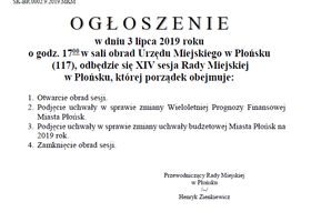 XIV Sesja rady Miejskiej 