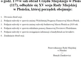 XV sesja Rady Miejskiej 