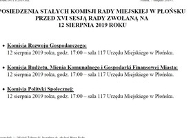 Posiedzenie stałych komisji Rady Miejskiej w Płońsku