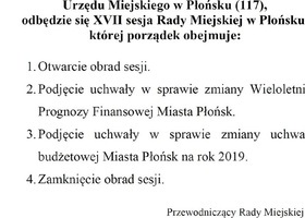 XVII sesja Rady Miejskiej