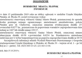 Ogłoszenie Burmistrza Miasta Płońska