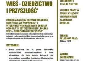  ZAPRASZAMY DO UDZIAŁU W XII Edycji Konkursu ,,Polska WIEŚ- DZIEDZICTWO I PRZYSZŁOŚĆ"