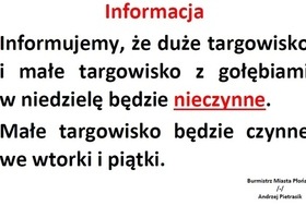 Informacja dotycząca targowisk 