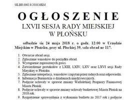 LXVII sesja Rady Miejskiej w Płońsku