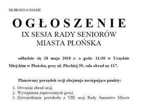 IX Sesja Rady Seniorów Miasta Płońska