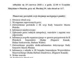 X Sesja Rady Seniorów Miasta Płońska