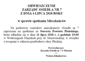 Spotkanie mieszkańców Osiedla nr 7