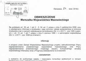 Obwieszczenie Marszałka Województwa Mazowieckiego