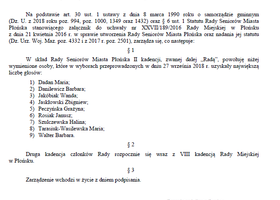 Zarządzenie w sprawie powołania składu osobowego Rady Seniorów