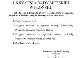 LXXV Sesja Rady Miejskiej w Płońsk